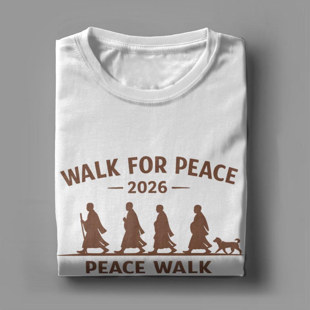 Mens Buddhist Monks Walk For Peace Aloka Dog T Shirt Cotton Clothing Novelty Short Sleeve Crew Neck Tees Gift Idea TShirt