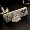Simple Ins Sticker Wind Bear Stand Mobile Phone Case Apple 15 Promax for IPhone 13/16 Feather Yarn