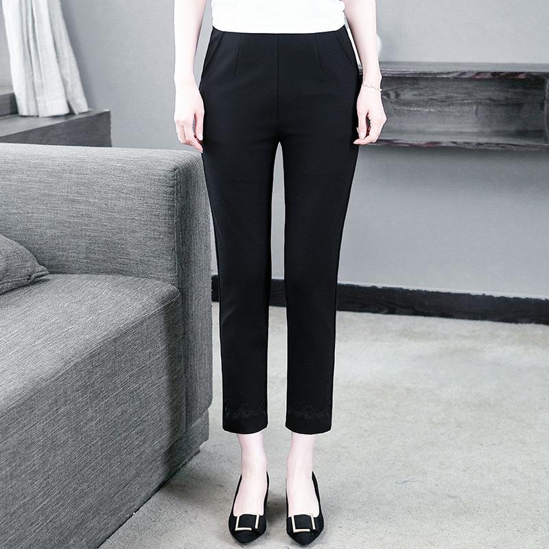 Pantaloni creion casual de vară 2025, cu talie medie, slim, pentru slăbit - Haine pentru femei plus size