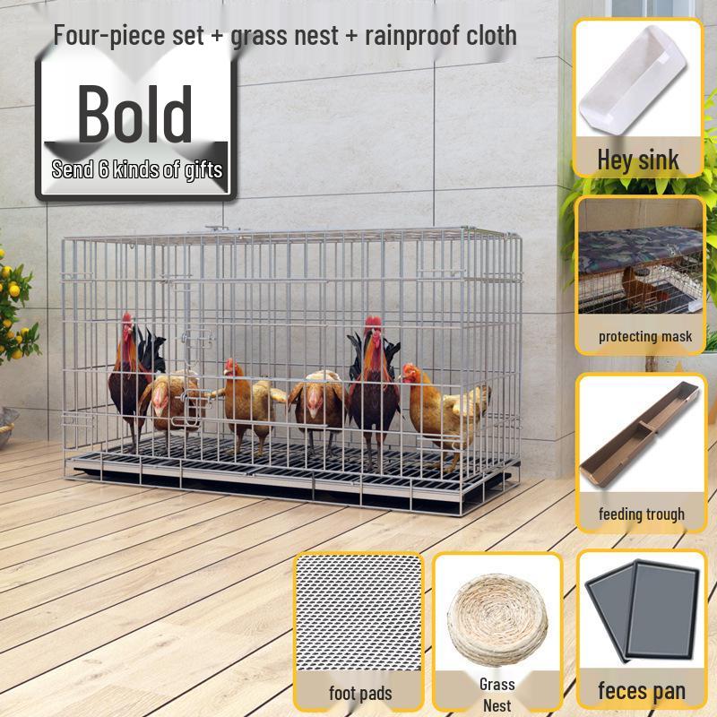 Large Automatic Chicken Coop with Folding Cage & Manure Cleaning System for Chickens, Ducks, and Geese