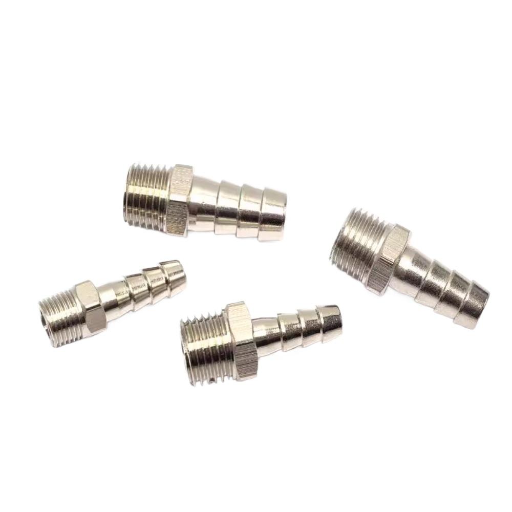 M3 M4 M5 M6 Metrisch Außengewinde 3/4/5/6 mm Schlauchtülle Messing Vernickelt Rohrverschraubung Verbinder Öl Schmierung