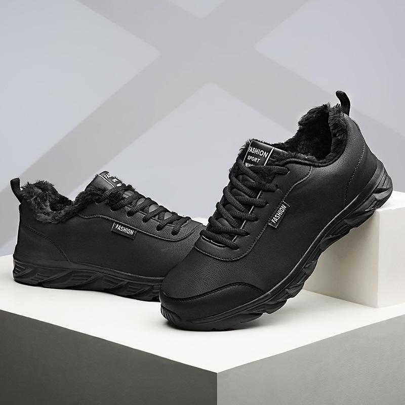 Cotton shoes men's velvet leather surface casual sports shoes large size winter shoes warm shoes men's running shoes