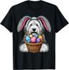 Old English Sheepdog Easter Bunny Graphic Tee Short Sleeve Cotton Casual T-Shirt for Men Women