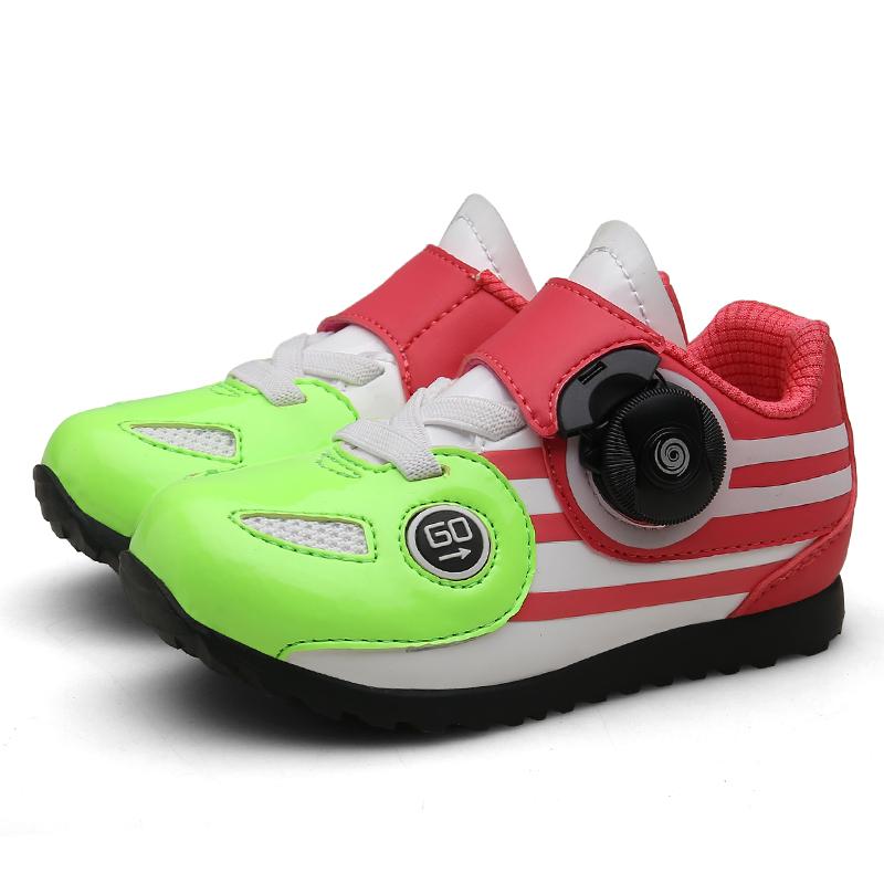 Kinder Profi Radschuhe Outdoor Atmungsaktiv MTB Fahrradschuhe Rutschfeste Sneaker Rennrad SPD Cleat Schuhe