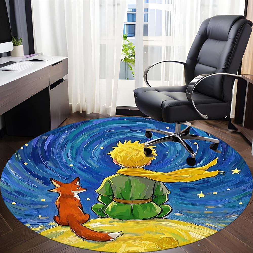 1pc Little Prince Office Round Area Rug, Under Office Chairs Bedroom Living Room Home Decor, Available in Various Sizes
