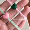 Macaron Ice Through Pink Green Natural Stone Beaded Love Necklace Female Personality Unique Temperament Versatile Neck Chain Collarbone Chain
