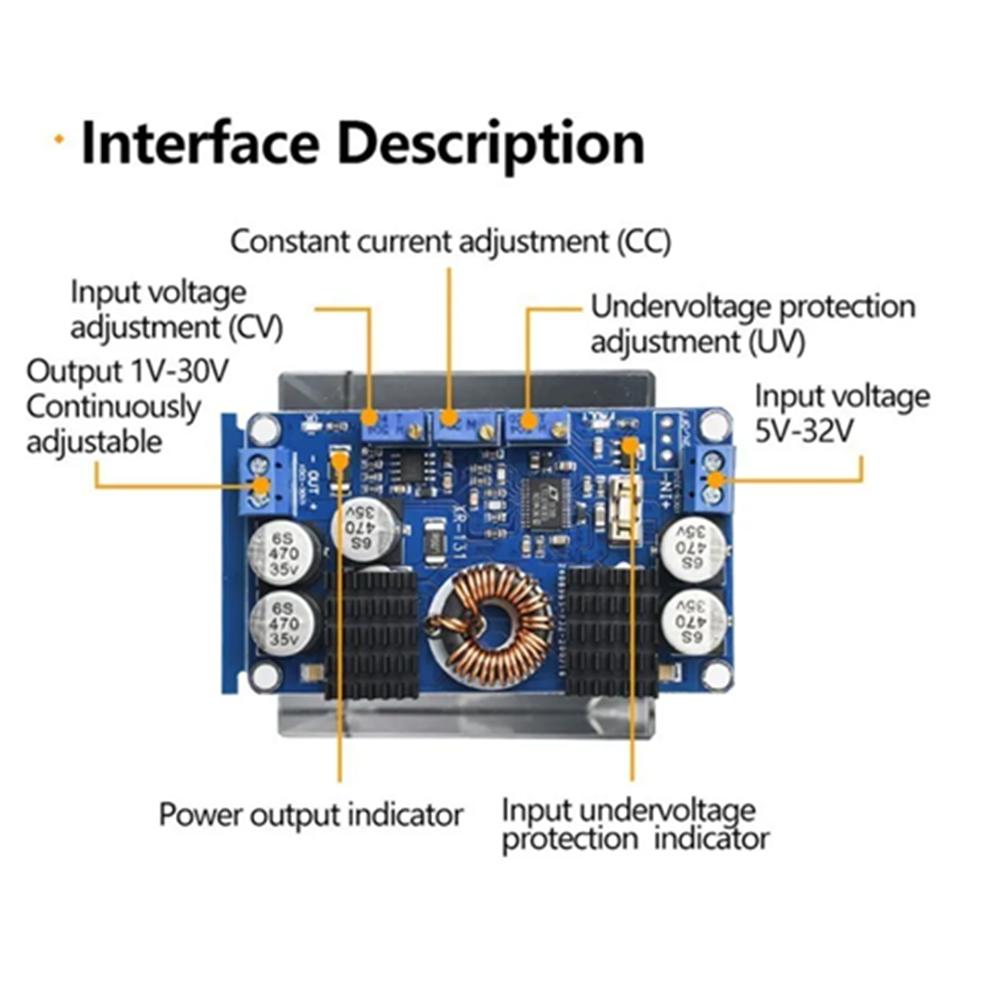 LTC3780 DC-DC 5-32V to 1V-30V 10A Automatic Step Up Down Regulator Charging Module Power Supply module For Arduino