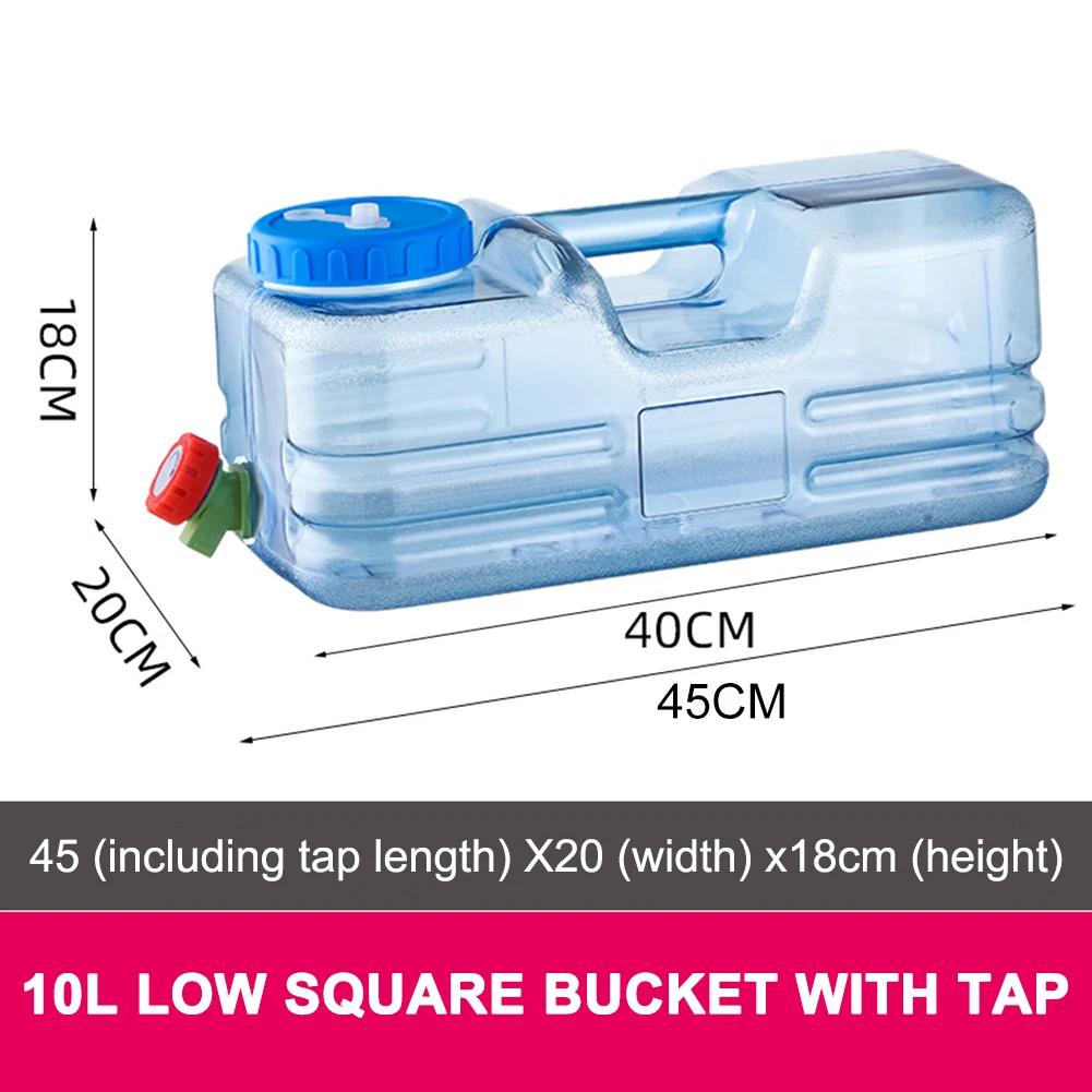 5.5L/10L Car Water Container Jug Bin Bag Water Tank Storage Auto Storage Bucket With Faucet No Leakage For Driving Accessories
