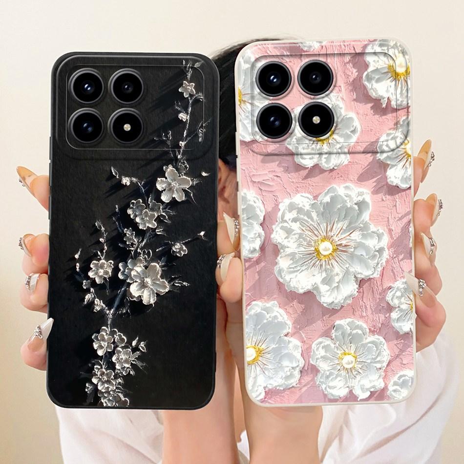 Für Xiaomi Redmi K90 Niedliche Katze Blume Cartoon Handyhülle Für Redmi K 90 K90 Pro Max 5G Stoßfeste Weiche Silikonhüllen Stoßfänger