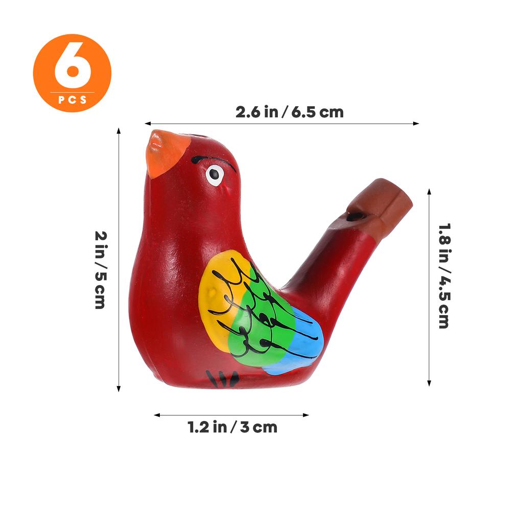 6 sztuk ceramicznych gwizdków dla ptaków, zabawnych gwizdków wodnych, hałasujących, zabawek do kąpieli, instrumentów muzycznych, upominków dla dzieci, losowy styl