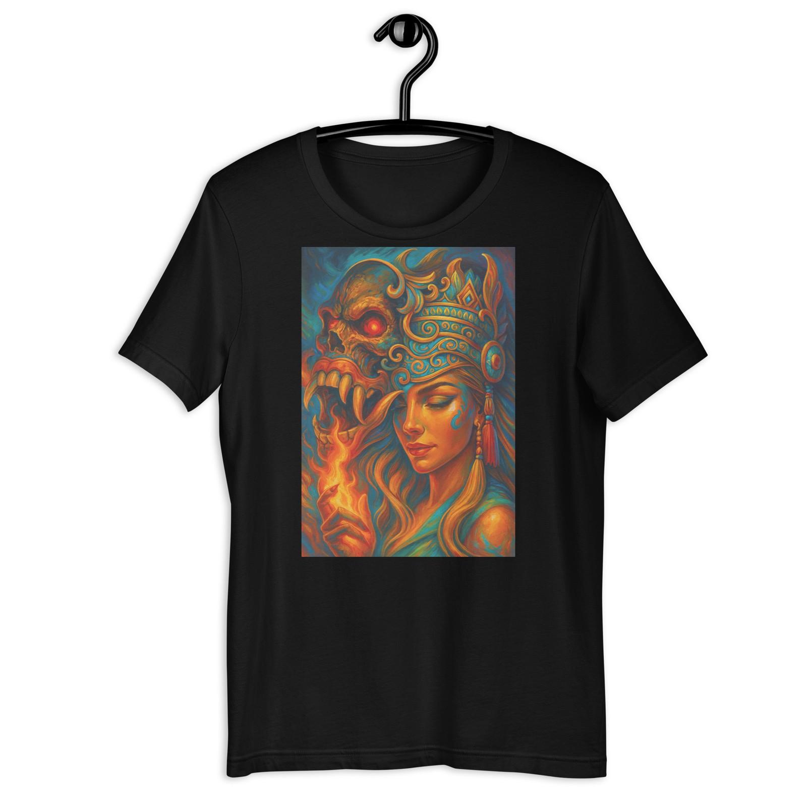 Aztec Princess Skull Warrior T-Shirt Chicano Art Mexican Goddess Tee S