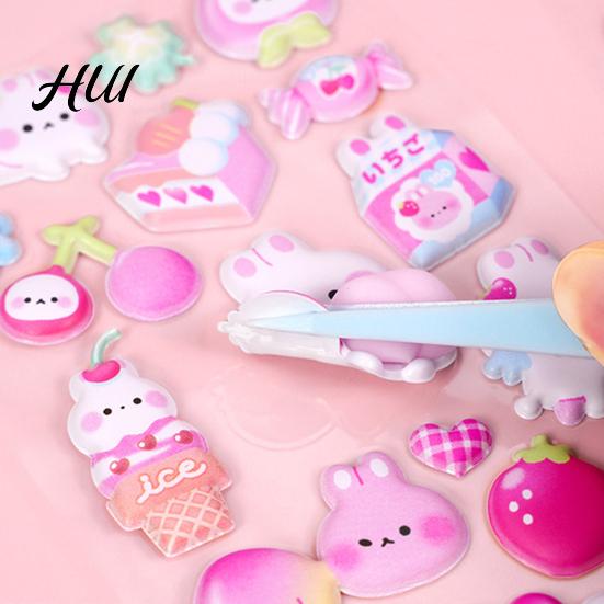 Stress Relief Stickers 3D Puffy Sticker Cartoon Rabbit Bear Panda DIY Phone Case Notebook Scrapbooking Decorative Sheet Preschool Teacher Boy