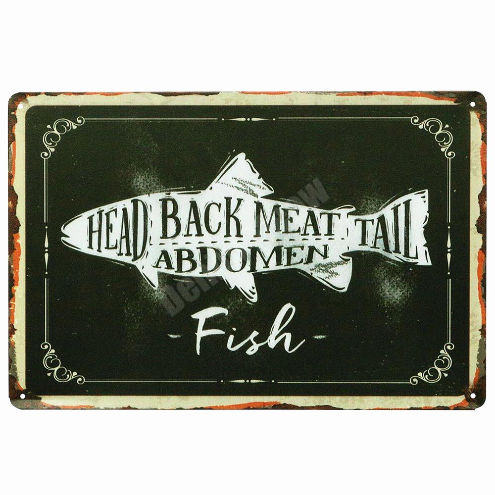 BUTCHER'S GUIDE Vintage Metall Zeichen Küche Dekorative Platten Plaque Cut Rindfleisch Pferd Huhn Schwein Poster Ente Wand Aufkleber N265