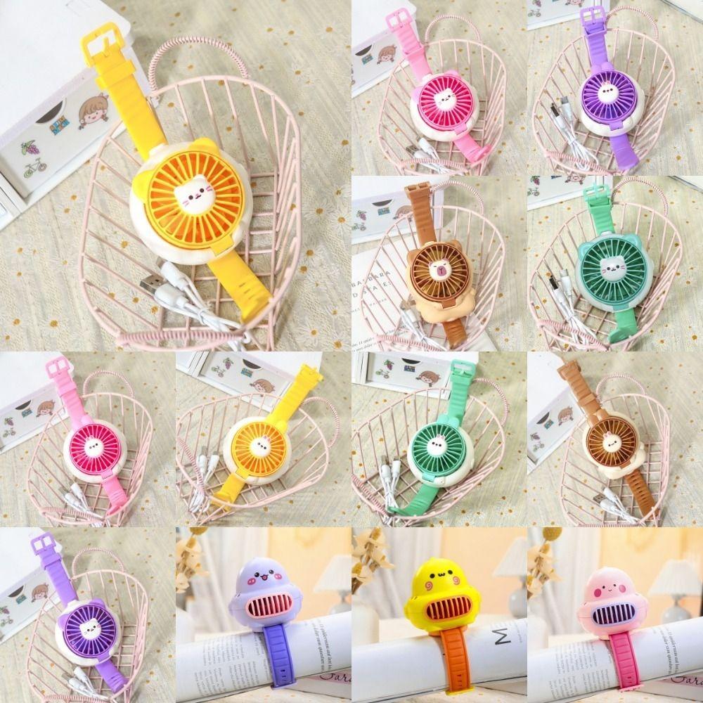 USB Charging Portable Cute Watch Fan 3 Speeds Watch Small Fan Capybara Electric Fan Student