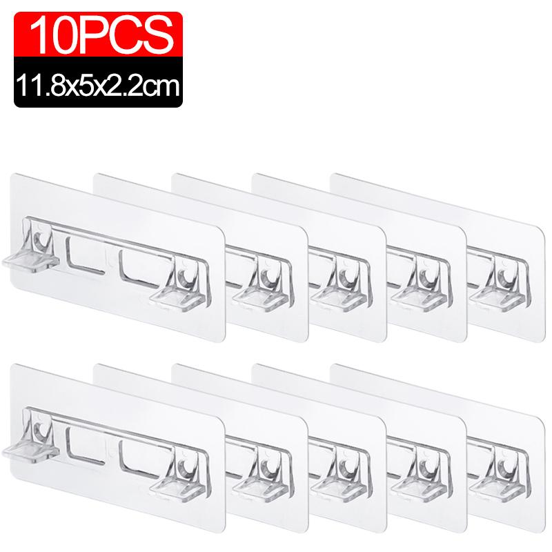 10/1PCS Shelf Support Adhesive Pegs Closet Partition Bracket Cabinet Support Clips Wall Hanger Sticker For Kitchen Bathroom