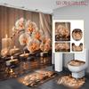 4Pcs Elegant Orchid Shower Curtain Set with Non-Slip Bath Mat, Toilet Lid Cover, Contour Rug & 12 Hooks, Bathroom Decor