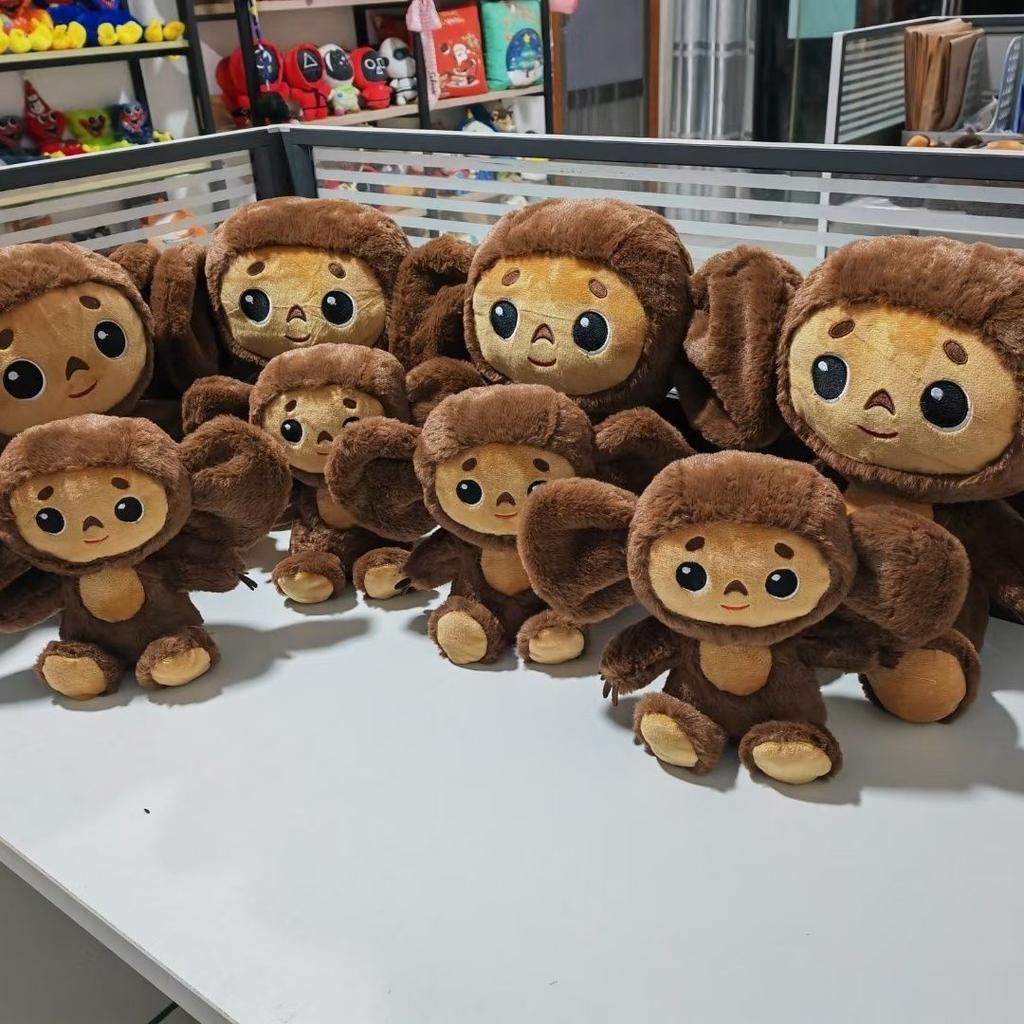 20/30 ס"מ צ'בורשקה צעצוע קטיפה עיניים גדולות קוף פלאשי בובה רוסיה אנימה חיה ממולאת כרית שינה רכה מתנות הרגעה לילדים