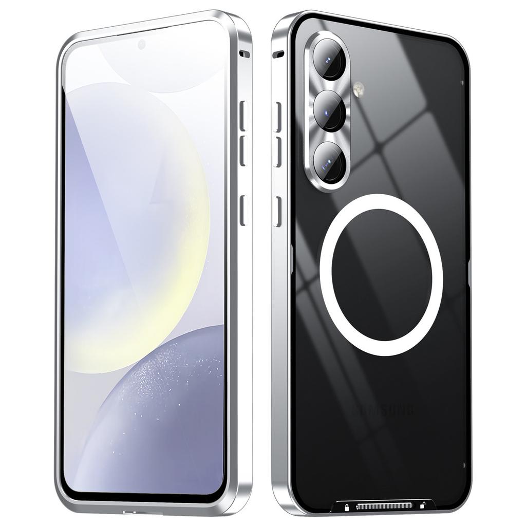 Aluminium Metal Clear Case for Samsung galaxy S25 S24 FE S23 S22 S21 Ultra Note 10Plus Camera Lens Film Protection Magnetic Case
