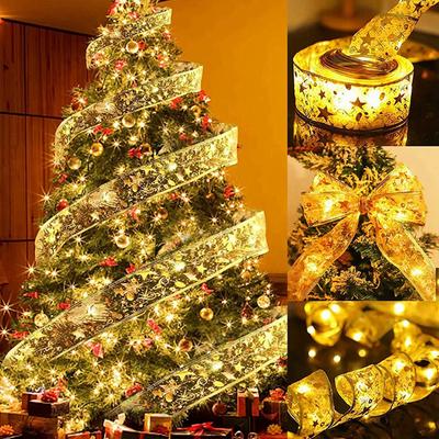 Luzes de Fita de Natal Navidad Natal Noel Luzes de Corda Guirlanda Decorações de Feliz Natal Para Casa 2025 Feliz Ano Novo 2025