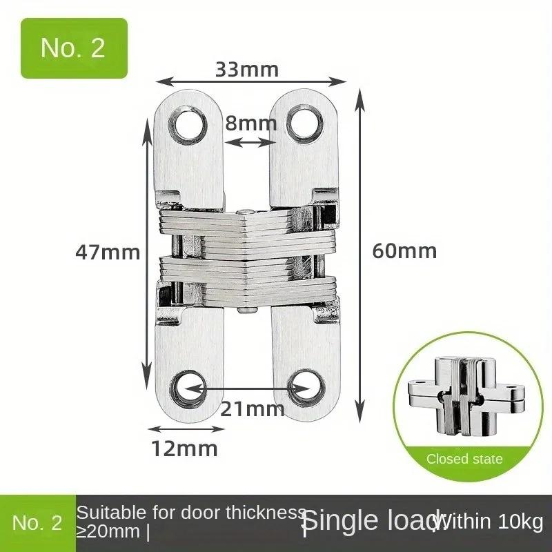 1Pc Stainless Steel Hidden Gate Hinge 180° Invisible Concealed Barrel Hinge for Wooden Box & Heavy Duty Built-in Door