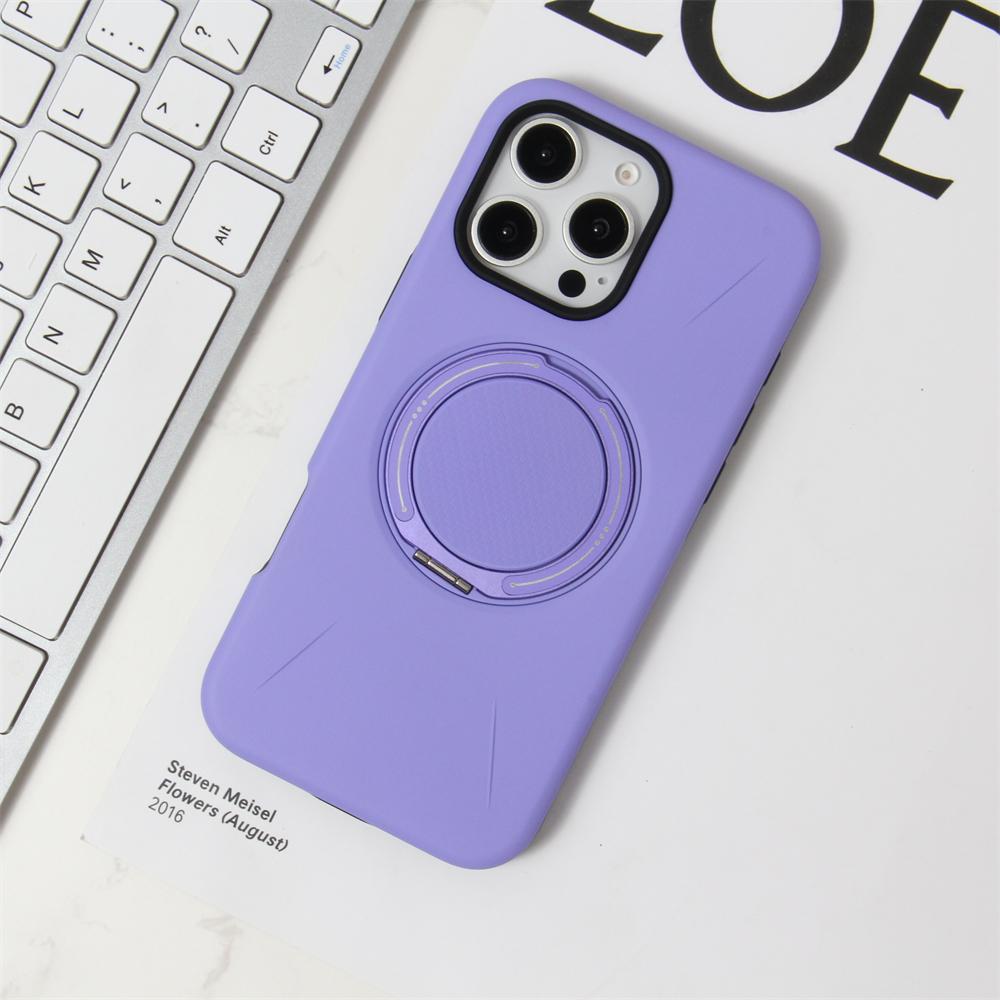 Wireless Charging Strong Magnetic 360° Rotating Ring Stand PU Leather Phone Case For iPhone 17 16 15 14 13 12 Pro tective Case