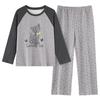 Damen Cartoon Woll-Seiden Flanell Pyjama: Herbst/Winter 2025 Warmes Outdoor-freundliches Set