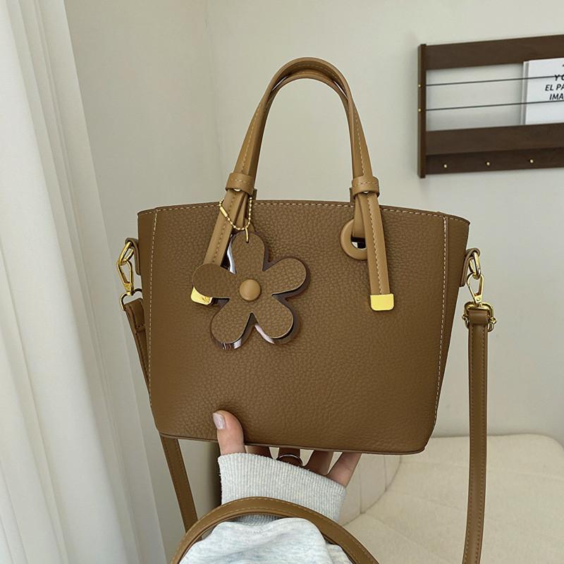 Trendy Cross-border Style Pu Material Medium Size Bucket Bag For Daily Outfit коричневый
