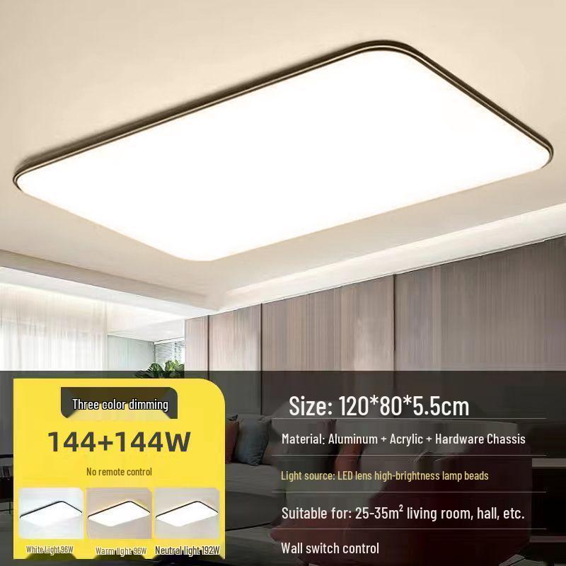 Modern LED Rectangular Ceiling Light - Large Minimalist Fixture for Living Room or Bedroom (2025 Model)