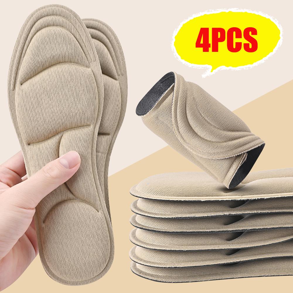 4pcs 5D Massage Memory Foam Insole, Thickened Breathable Cushioning, Comfortable Insole For High Heels