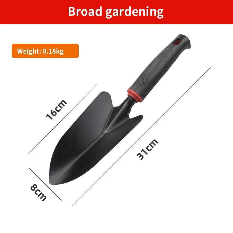 Gardening Spade Five-tooth Harrow Large Shovel and Small Shovel Dual-purpose Hoe Gardening Tools with Black Rubber Handle for daily use