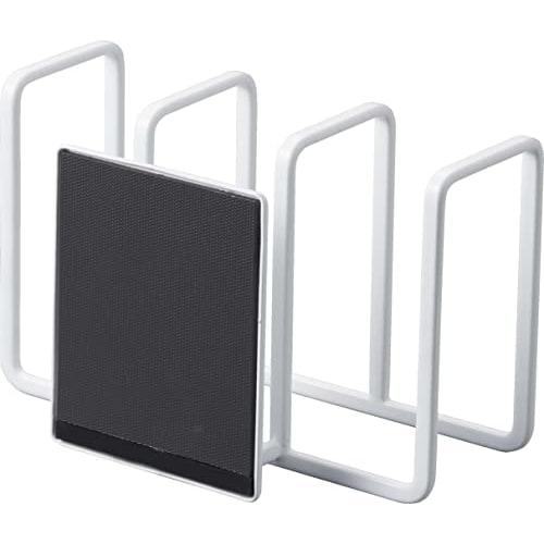 Yamazaki Magnetic Sponge Holder, 3-Row, White, Approx. W12.5 x D7 x H8.5cm, Tower Sponge Holder, Easy to Clean, Product Number: 3282