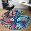 1pc Marine Life Art Carpet for Office Non-Slip, Round Carpet, Soft & Comfortable, Carpet for Office, Lightweight Round Floor Mat
