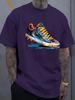 Unisexs Oversized Dripping Sneaker Graphic Tshirt Colorful Shoe Art Short Sleeve Tee Casual Streetwear Tops