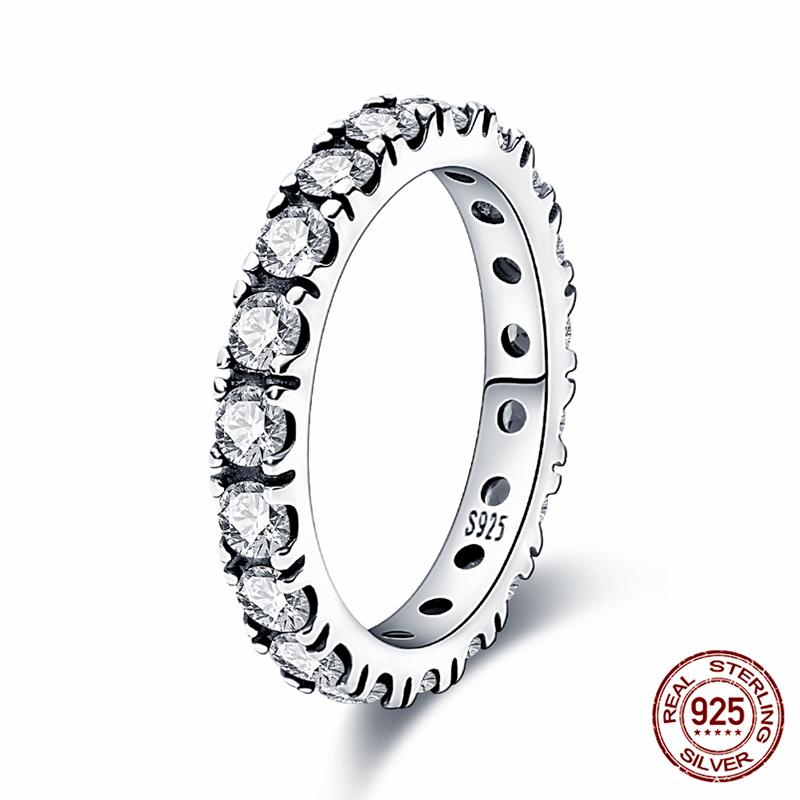 Brand New 100% Genuine 925 Silver Women's Ring Original Heart Crown Rose Gold Crystal Engagement Ring Wedding Anniversary Jewelr