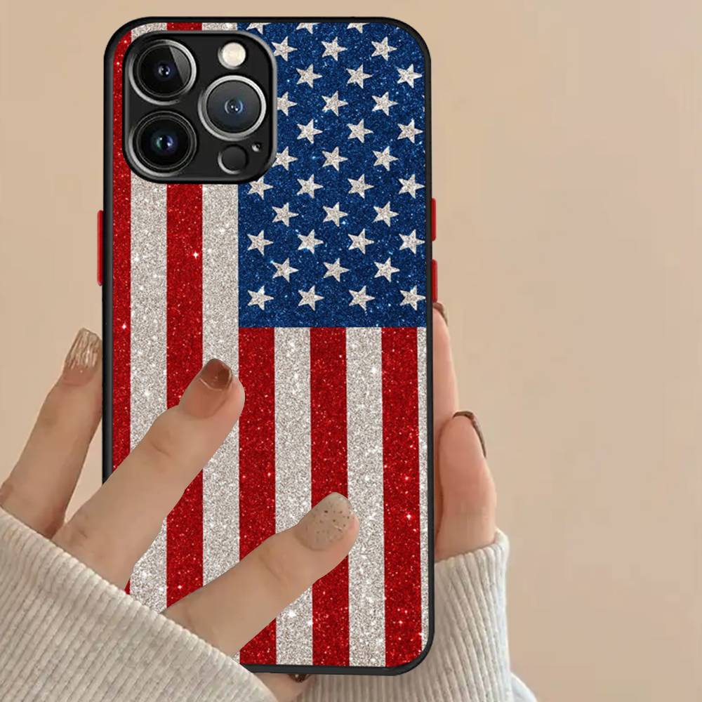 USA & UK Flaggen Hülle Für iPhone X XR XS 11 12 13 14 15 16 pro MAX mini Handyhülle Matt stoßfest
