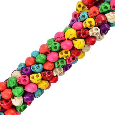 41 sztuk kolorowe Howlite turkusowa czaszka koraliki dystansowe tworzenia biżuterii 8x10mm