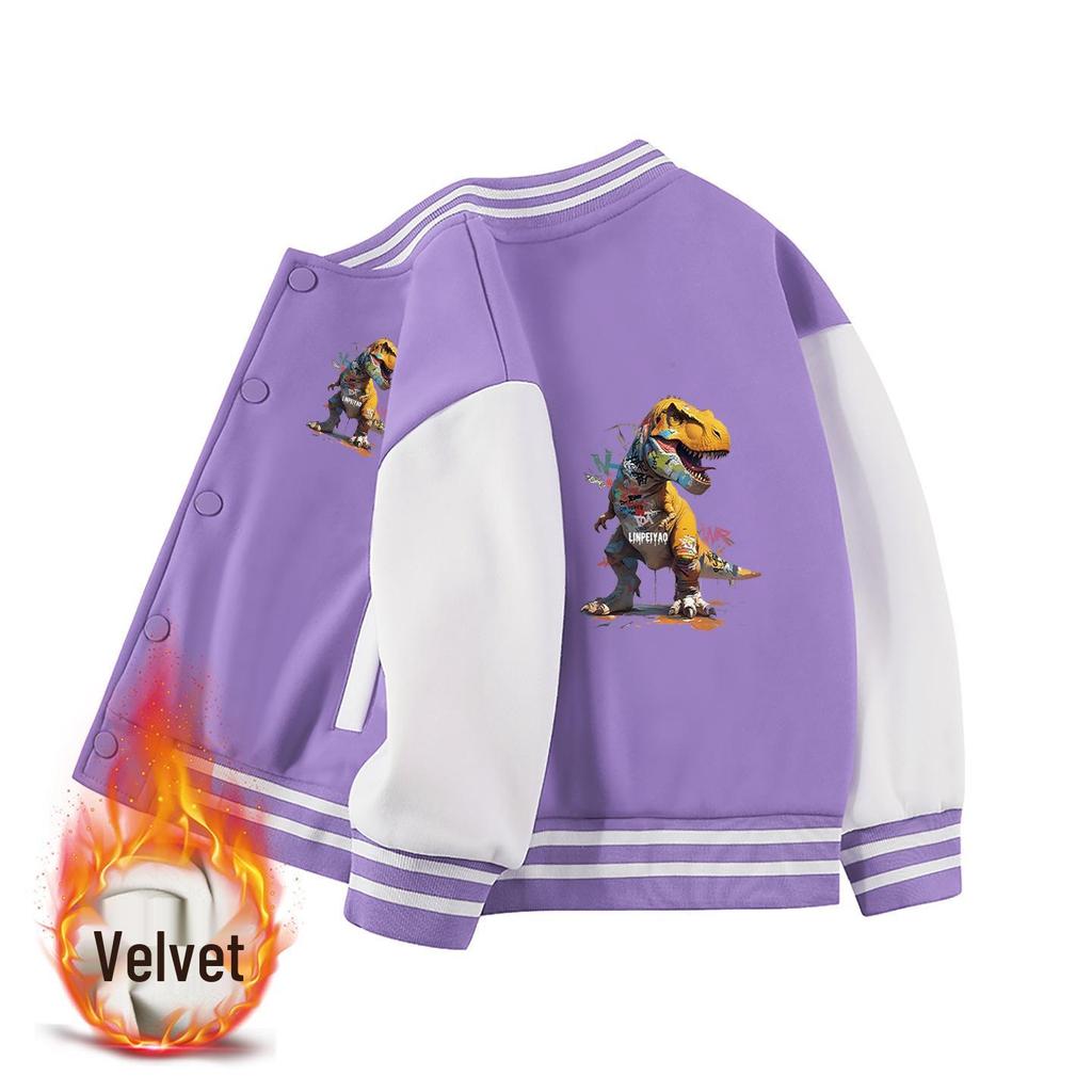 Herbst & Winter Jungen Baseballjacke mit Fleecefutter - Warm, Trendy, Verdickte Oberbekleidung für Kindergarten und Coole Schuluniformen