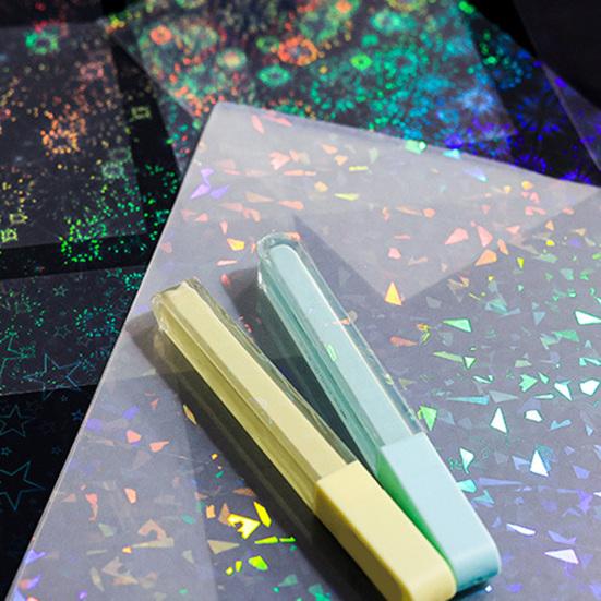 6 Blatt Irisierender Traum Holografischer Aufkleber für Journale Wasserdichte Scrapbooking-Aufkleber Transparenter Untergrund für Collage Versiegelung Dekoration