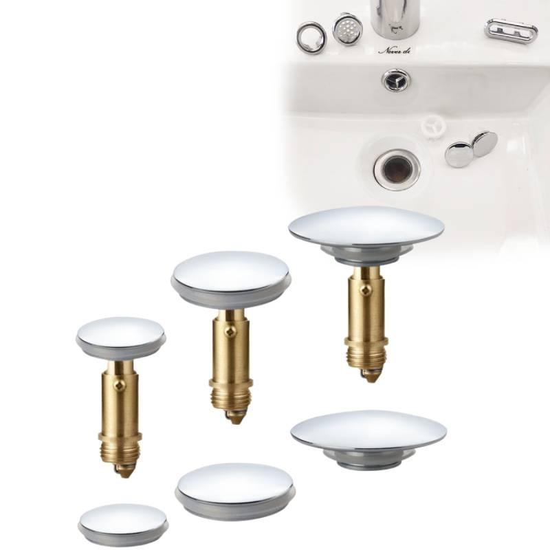 Durable All Copper Sink Stopper Set Featuring Large And Small Push Button Caps