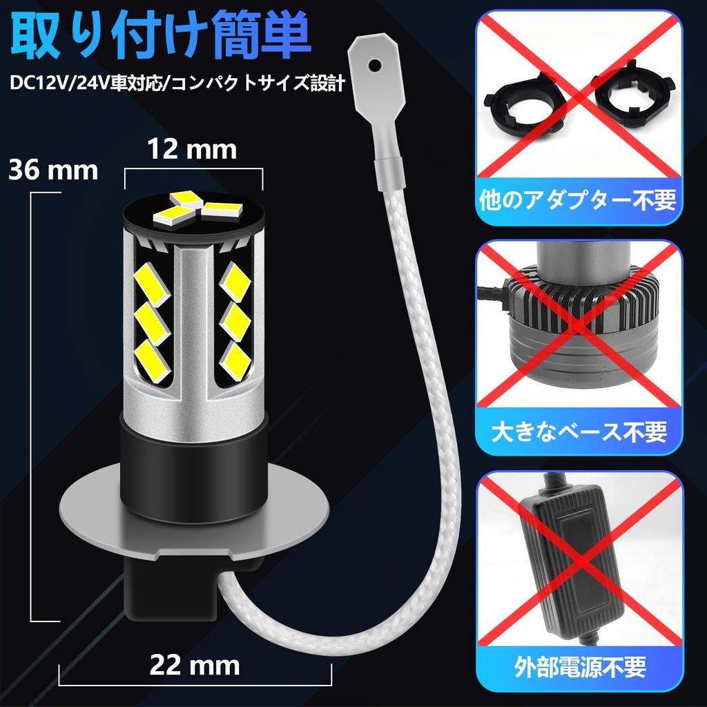 Fenikso H3 LED Fog Lamp, 24 V, White, 360 Degree Luminous, Fanless, Quiet, Small,