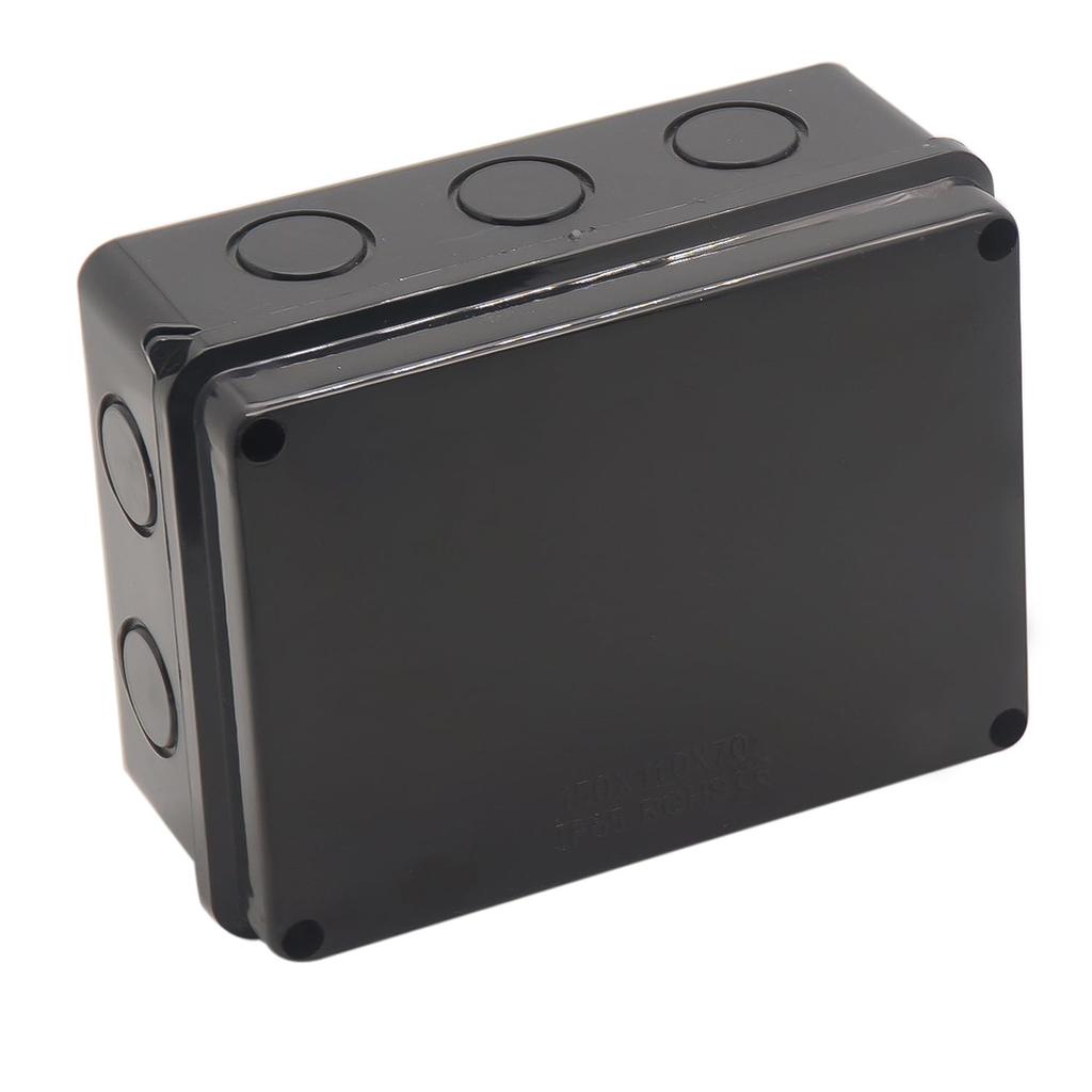 Project Box IP65 Waterproof Dustproof Junction Boxes ABS Plastic DIY Electronic Case, Indoor & Outdoor Electrical Box Power Cord Enclosure Black