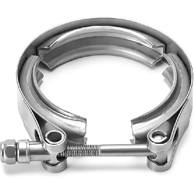 4 Inch V Band Clamp,Male Female 304 Stainless Steel Quick Release Flange Exhaust Clamp, V-Band For Pickup Truck Turbo Downpipe Exchange Exhaust