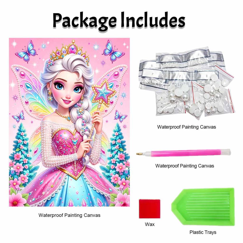 Disney Fairy Princess Pearl Painting Handmade Diy Pearl Art Painting Simple Living Room Hanging Painting Decoration