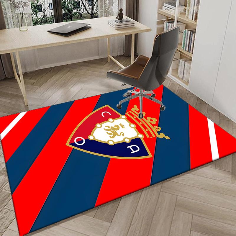 1PC Red Blue Shield Atletico Rug Game Carpet, Floor Mat for Bedroom Living Room Entryway Rug, Home Decor Idea Gift for Christmas birthday