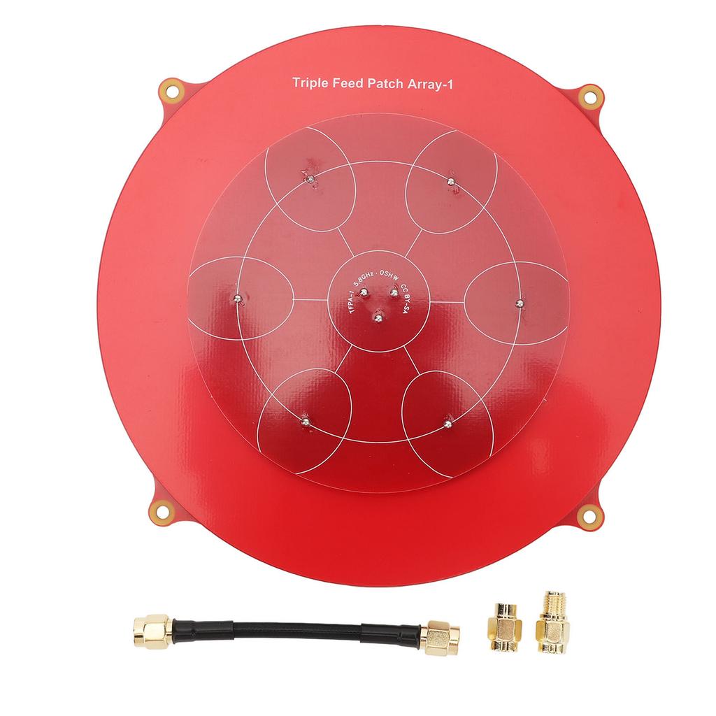 Triple Feed Patch Antenna 5.8Ghz PCB Red Color Fixed Wing Flat Panel Array Aerial Antenna