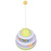 Cat Turntable Toy 2 Level Interactive Exercise Kitten Track Tower Puzzle Toy with Rolling BallYellow
