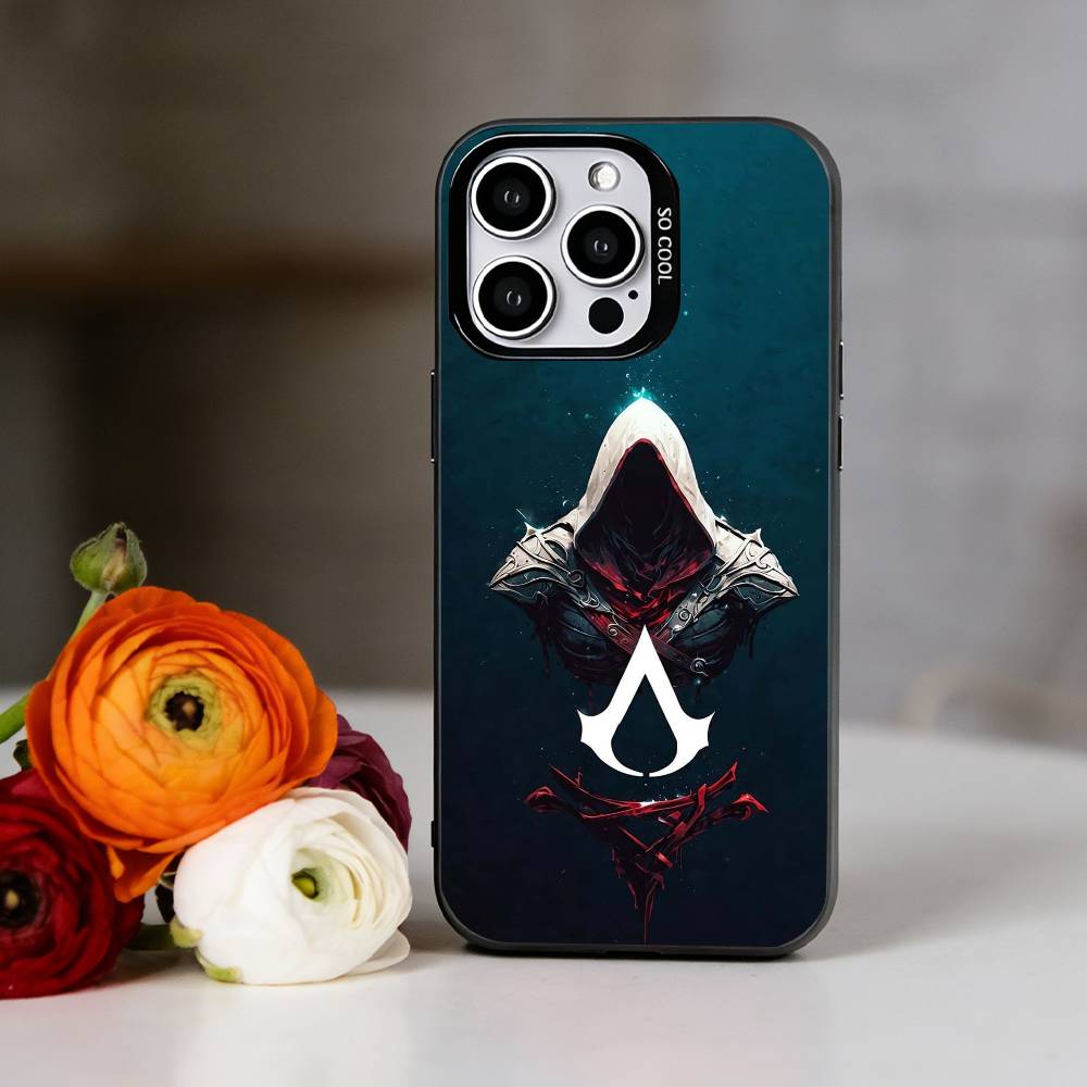 Custodia per Telefono Assassin's Creed Per iPhone 17,16,15,14,13,12,11 Plus,Pro Max,XS,Colorata Argento Custodia per Telefono Funda Cover