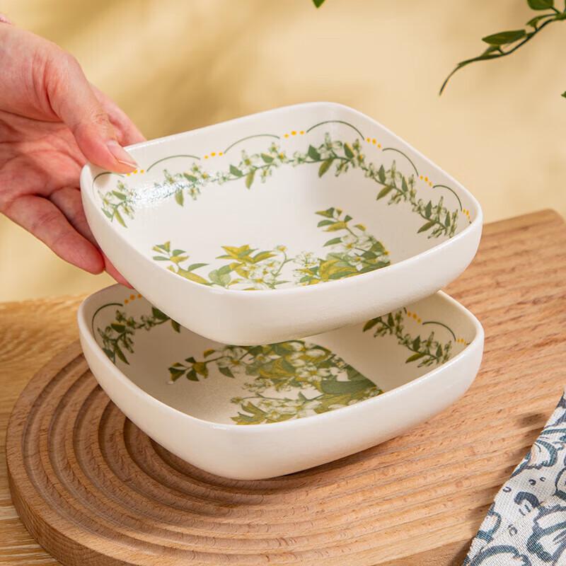 ZISIZ Maiglöckchen quadratisches Schalen-Set mit Rand