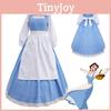 Elegant Beauty And The Beast Belle Blue Maid Dress With Exquisite Workmanship For Halloween