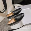 Loafers One-pedal Spring British Style Small Leather Shoes Flat Lazy Doudou Single Shoes